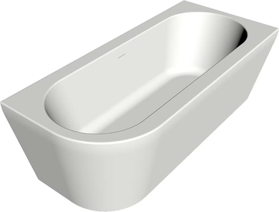 Xenz Half-vrijstaand bad Charley | 180x80 cm | Rechts | Incl.Badafvoer-Mat wit | Sleuf overloop | Acryl | Mat wit - Foto 2