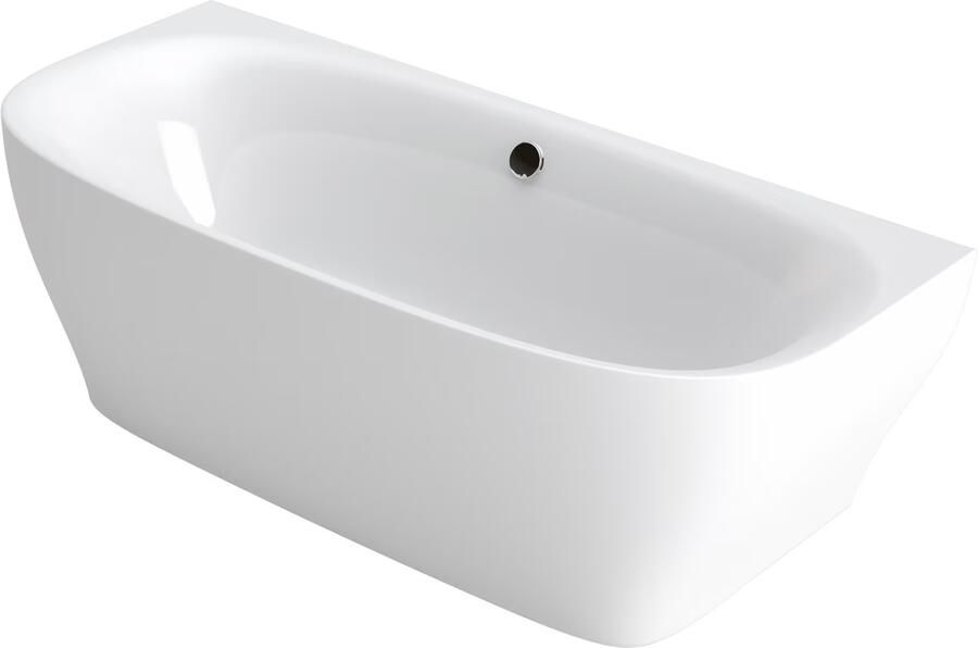 Xenz Half-vrijstaand bad Dion | 180x80 cm | Incl.Badafvoer-Glans wit | Sleuf overloop | Acryl | Glans wit - Foto 2