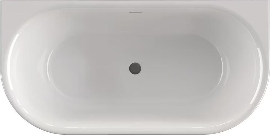 Xenz Half-vrijstaand bad Fay XS | 155x80 cm | Incl.Badafvoer-Glans wit | Sleuf overloop | Acryl | Glans wit - Foto 3