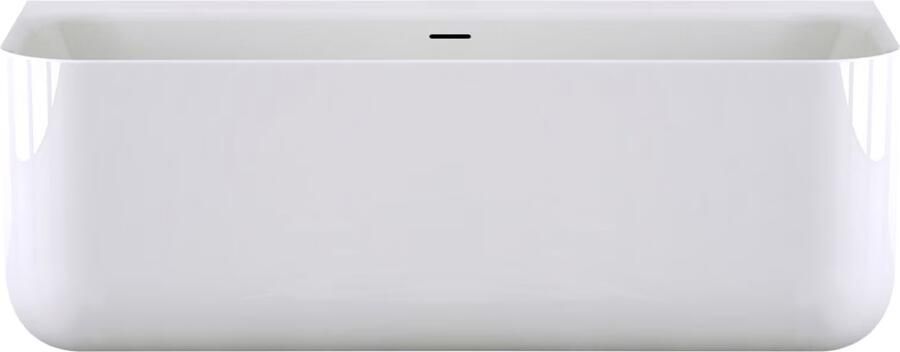 Xenz Half-vrijstaand bad Taylor | 180x80 cm | Incl.Badafvoer-Zwart mat | Sleuf overloop | Acryl | Glans wit - Foto 4