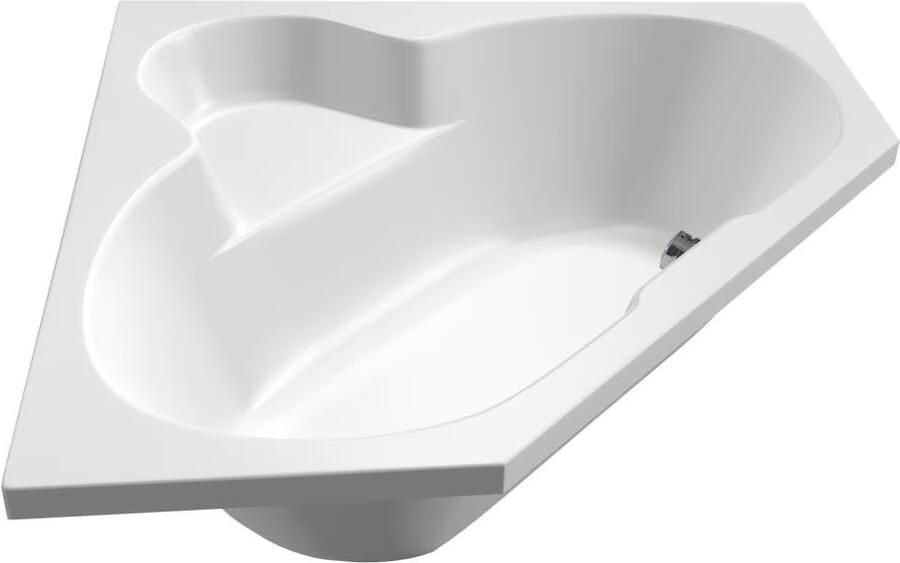 Xenz Ligbad Inbouw Borneo Hoekbad 1-2 Persoons Duobad 140x140x44cm Acryl Wit Hoogglans met Poten - Foto 4