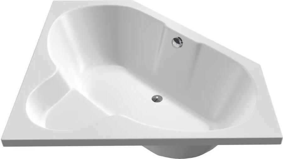 Xenz Ligbad Inbouw Borneo Hoekbad 1-2 Persoons Duobad 140x140x44cm Acryl Wit Hoogglans met Poten - Foto 3