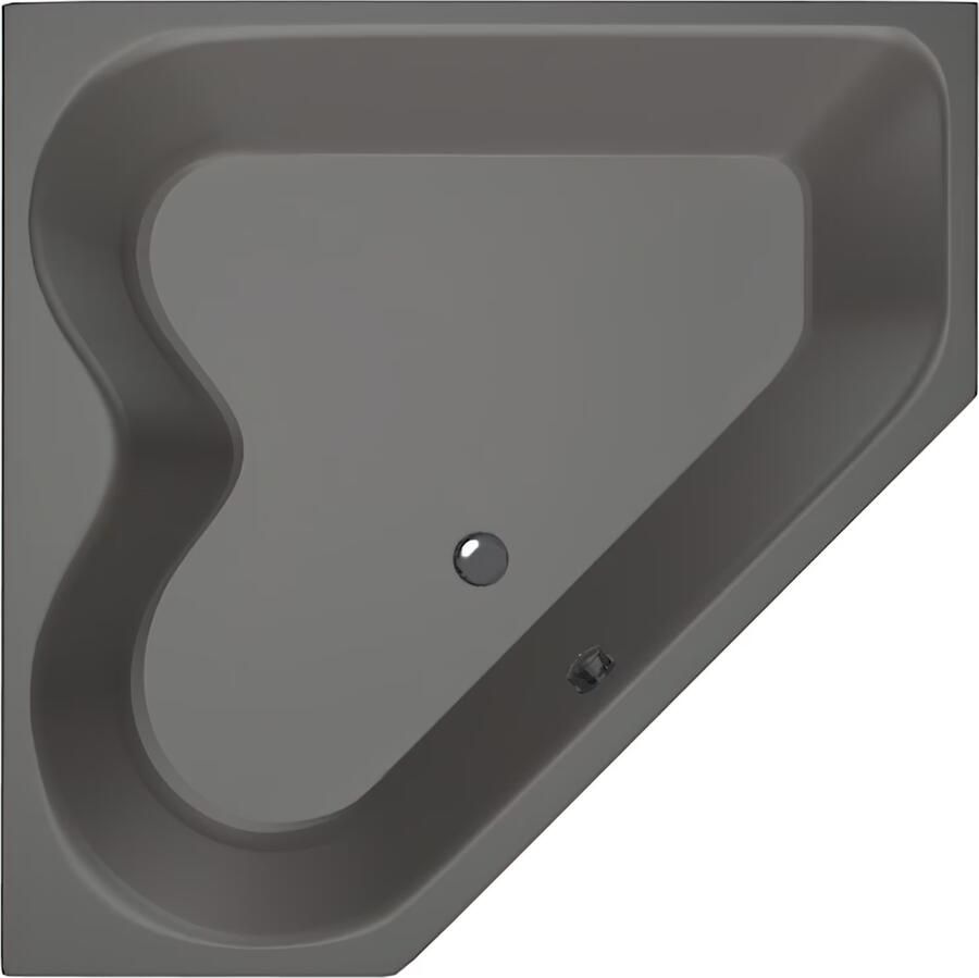 Xenz Hoekbad Cyprus | Inbouw | 145x145 cm | Incl.Badafvoer | Met overloop | Acryl | Antraciet mat - Foto 2
