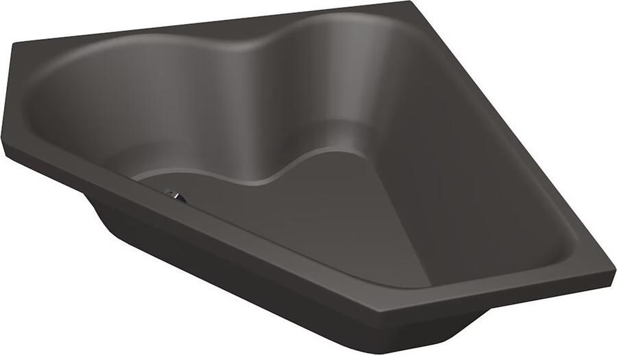 Xenz Hoekbad Cyprus | Inbouw | 145x145 cm | Incl.Badafvoer | Met overloop | Acryl | Antraciet mat - Foto 5