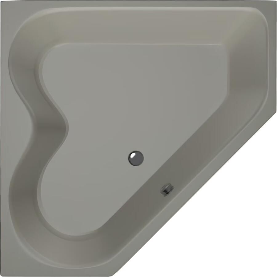 Xenz Hoekbad Cyprus | Inbouw | 145x145 cm | Incl.Badafvoer | Met overloop | Acryl | Cement mat