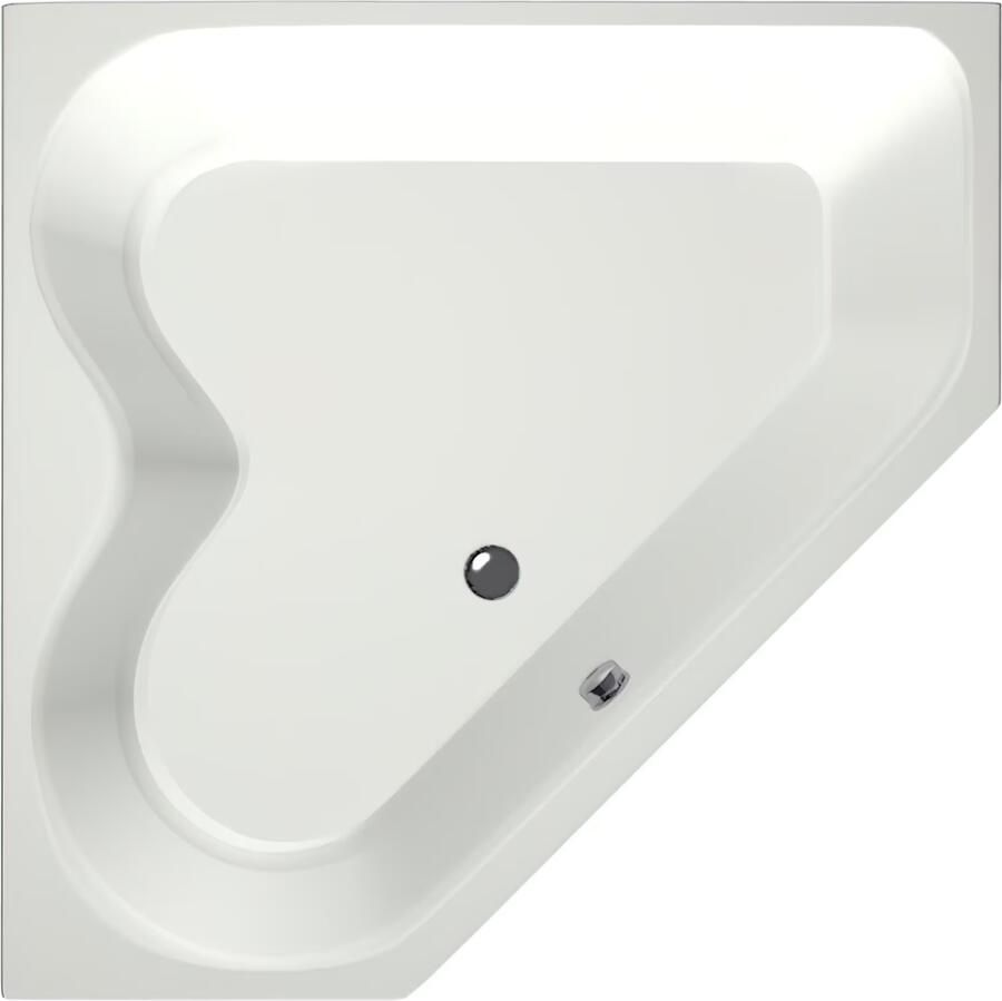 Xenz Ligbad Inbouw Cyprus Hoekbad 1-2 Persoons Duobad 145x145x50cm Acryl Edelweiss Mat met Poten