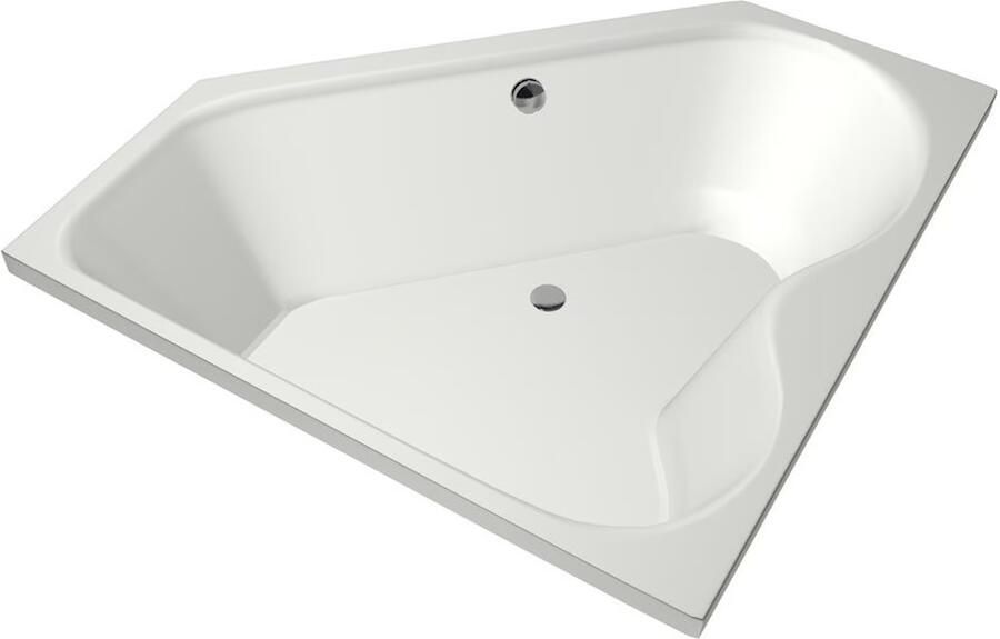 Xenz Ligbad Inbouw Cyprus Hoekbad 1-2 Persoons Duobad 145x145x50cm Acryl Edelweiss Mat met Poten - Foto 2