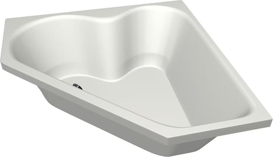 Xenz Ligbad Inbouw Cyprus Hoekbad 1-2 Persoons Duobad 145x145x50cm Acryl Edelweiss Mat met Poten - Foto 3