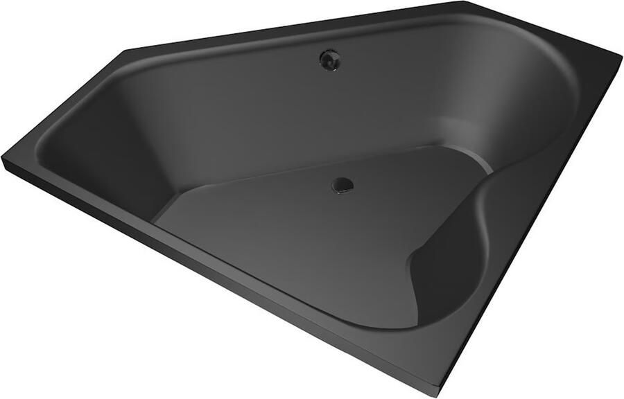 Xenz Ligbad Inbouw Cyprus Hoekbad 1-2 Persoons Duobad 145x145x50cm Acryl Ebony Zwart Mat met Poten