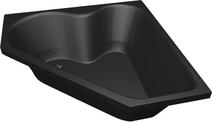 Xenz Ligbad Inbouw Cyprus Hoekbad 1-2 Persoons Duobad 145x145x50cm Acryl Ebony Zwart Mat met Poten - Foto 2