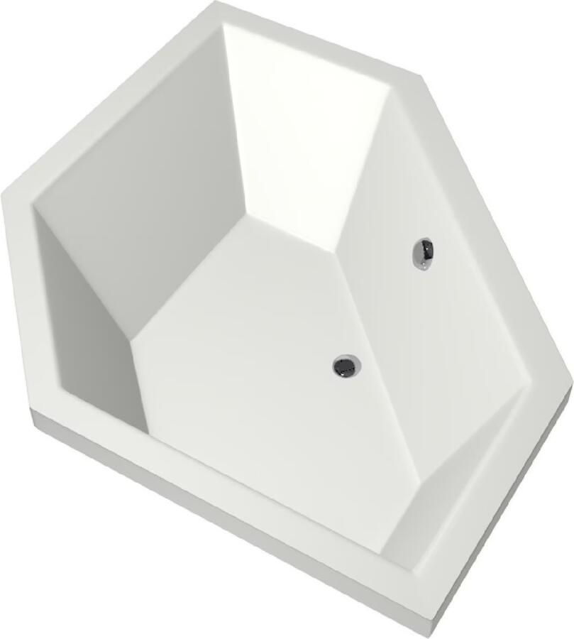 Xenz Ligbad Inbouw Society 145 Hoekbad 1-2 Persoons Duobad 145x145x50cm Acryl Bahama Beige Hoogglans met Poten - Foto 3