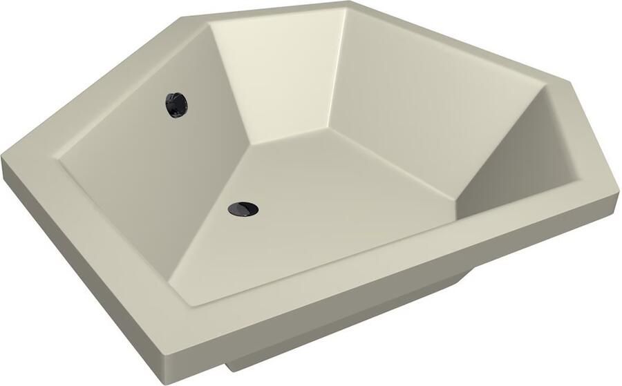 Xenz Ligbad Inbouw Society 145 Hoekbad 1-2 Persoons Duobad 145x145x50cm Acryl Bahama Beige Hoogglans met Poten - Foto 6
