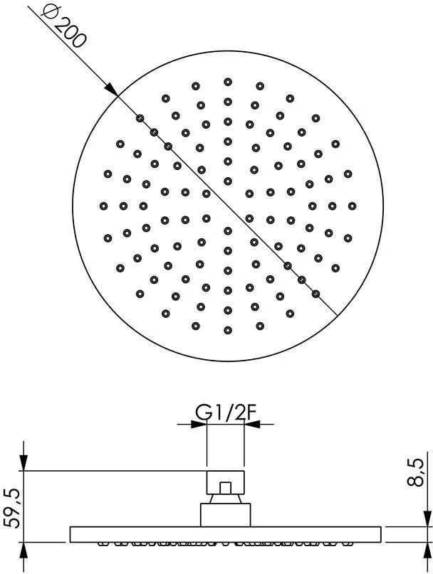 Xenz Basic Regendouche messing Ø25cm chroom 7586-51