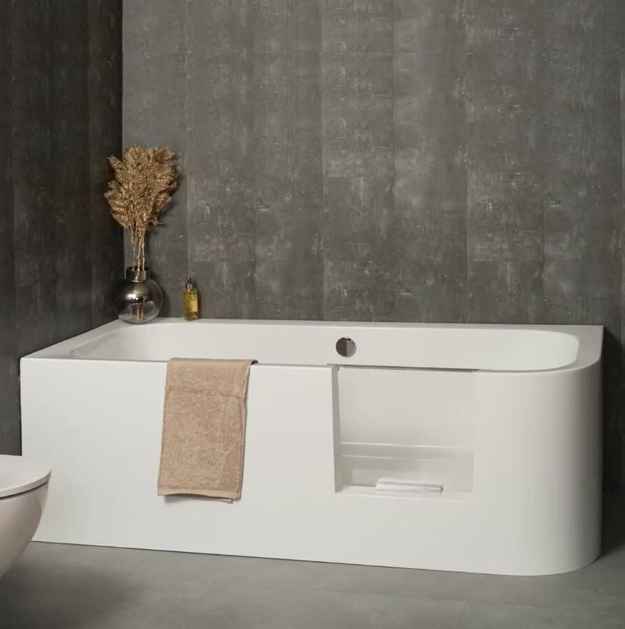 Xenz Inloop douchebad Go! | Links | 180x80 cm | Acryl | Excl.Afvoer | Glans wit