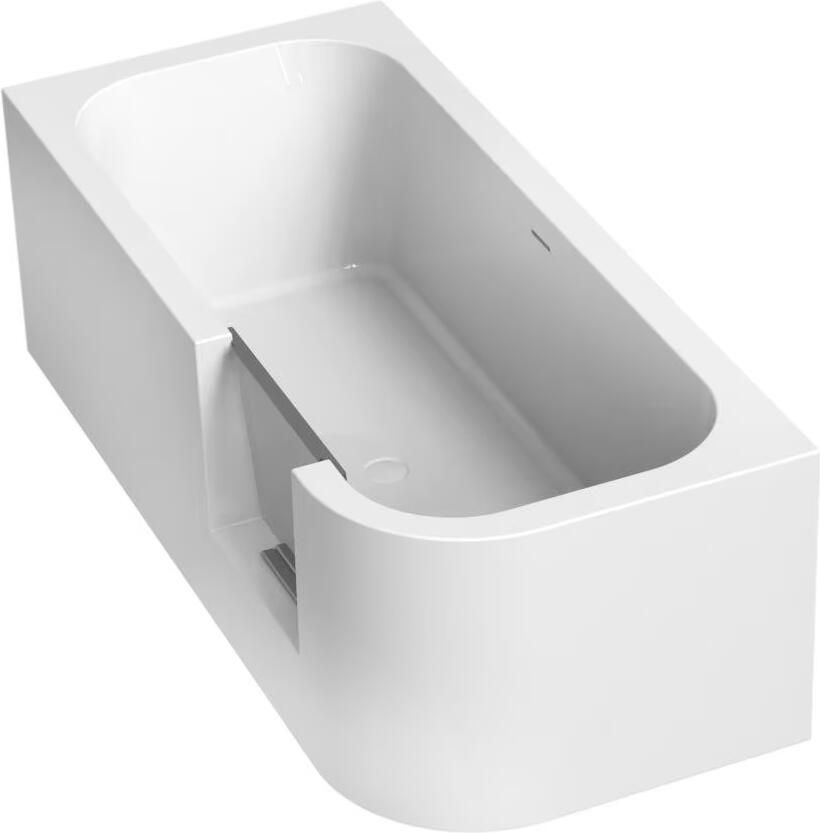 Xenz Inloop douchebad Go! | Links | 180x80 cm | Acryl | Incl. sleuf overloop afvoer | Glans wit - Foto 3