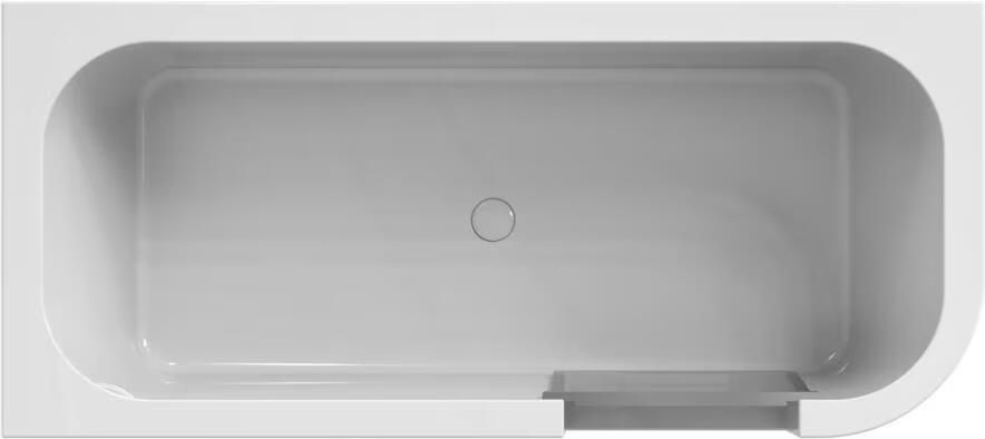 Xenz Inloop douchebad Go! | Links | 180x80 cm | Acryl | Incl. sleuf overloop afvoer | Glans wit