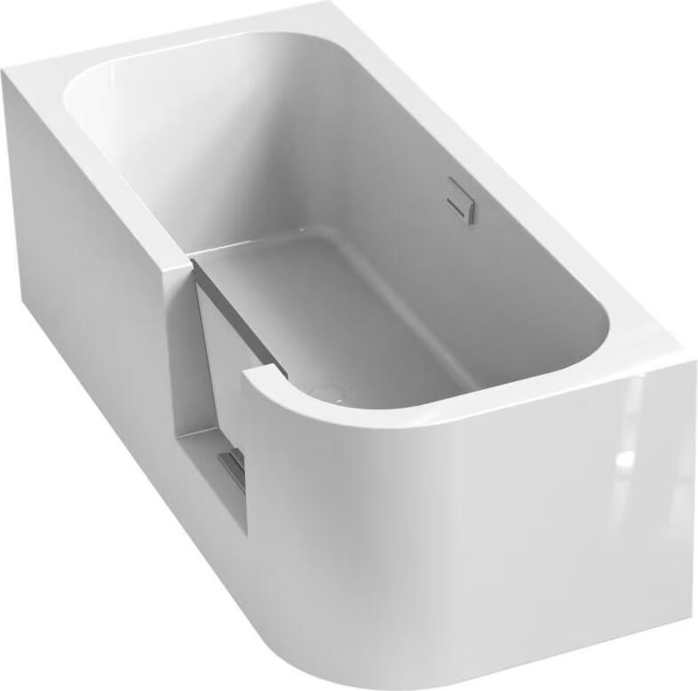 Xenz Inloop douchebad Go! | Links | 180x80 cm | Acryl | Incl. waterval vulcombi | Glans wit - Foto 3