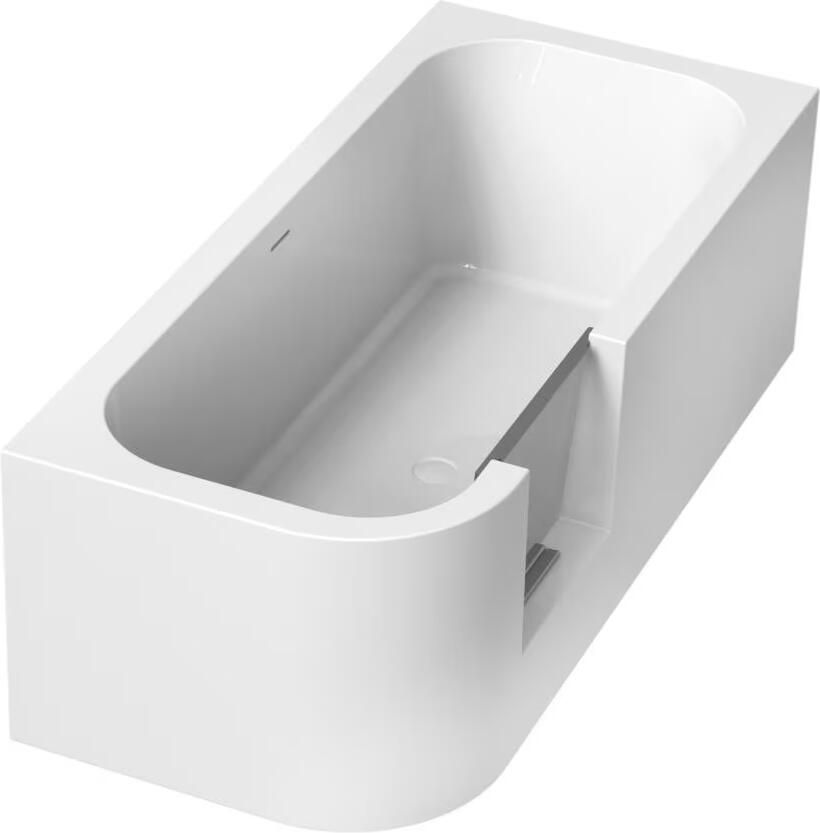 Xenz Inloop douchebad Go! | Rechts | 180x80 cm | Acryl | Incl. sleuf overloop afvoer | Glans wit - Foto 3