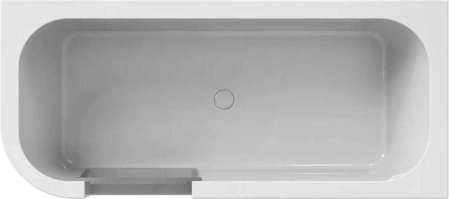 Xenz Inloop douchebad Go! | Rechts | 180x80 cm | Acryl | Incl. sleuf overloop afvoer | Glans wit