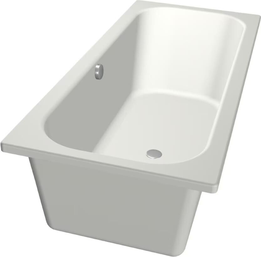 Xenz Ligbad Inbouw Aruba Rechthoek 1-2 Persoons Duobad 80x190x45cm Acryl Edelweiss Mat met Poten - Foto 2