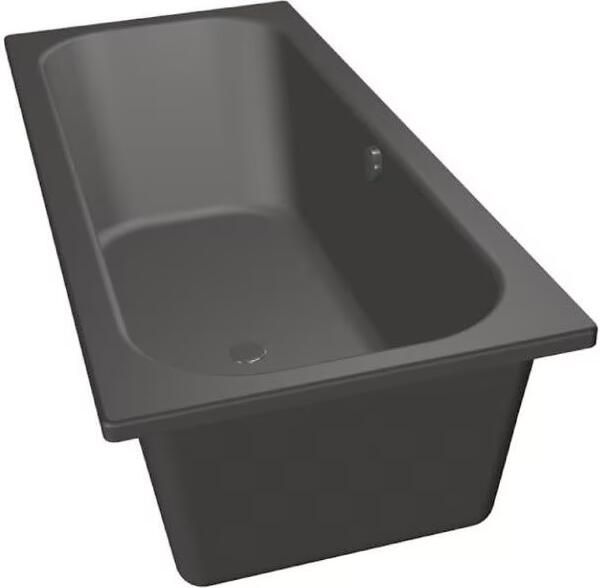 Xenz Ligbad Aruba | Inbouw | 180x80 cm | Incl.Badafvoer | Met overloop | Acryl | Antraciet mat - Foto 2