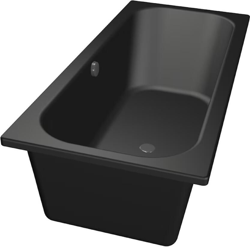 Xenz Ligbad Inbouw Aruba Rechthoek 1-2 Persoons Duobad 75x170x45cm Acryl Ebony Zwart Mat met Poten - Foto 4