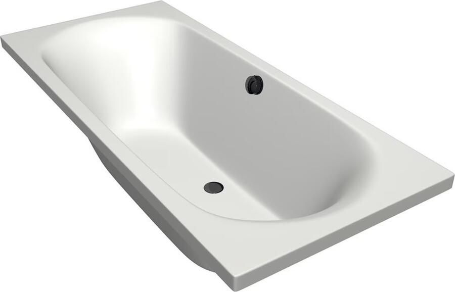 Xenz Ligbad Cuba | Inbouw | 180x80 cm | Incl.Badafvoer | Met overloop | Acryl | Glans wit