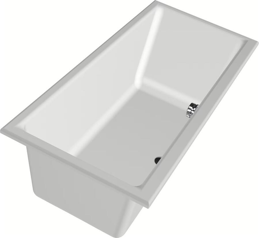 Xenz Ligbad Kristal | Inbouw | 160x75 cm | Incl.Badafvoer | Met overloop | Acryl | Glans wit