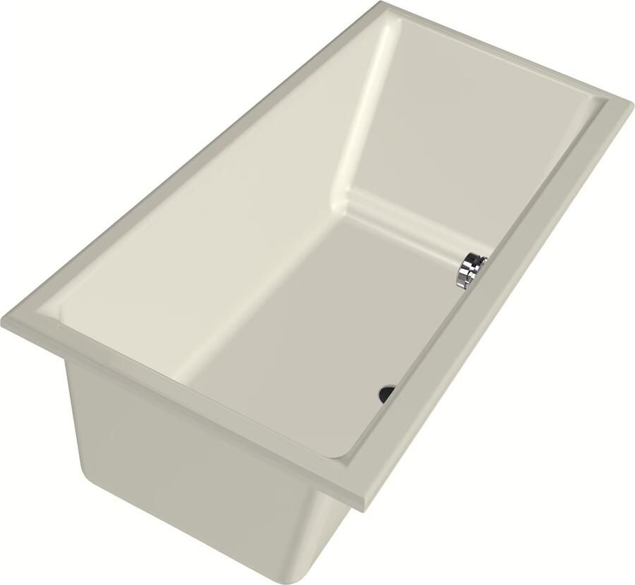 Xenz Ligbad Kristal | Inbouw | 160x75 cm | Incl.Badafvoer | Met overloop | Acryl | Pergamon glans