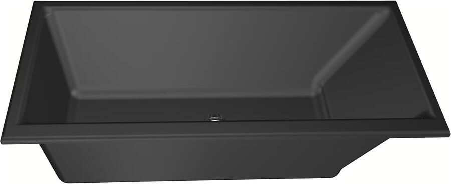 Xenz Ligbad Kristal | Inbouw | 160x75 cm | Incl.Badafvoer | Met overloop | Acryl | Zwart mat - Foto 2