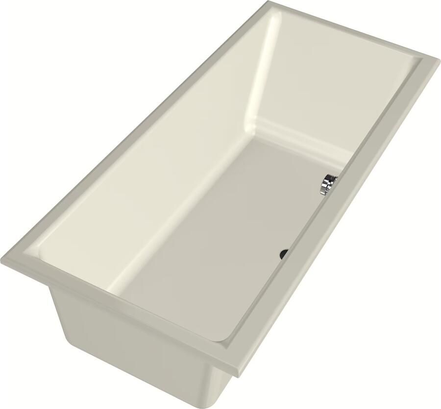 Xenz Ligbad Kristal | Inbouw | 170x75 cm | Incl.Badafvoer | Met overloop | Acryl | Pergamon glans