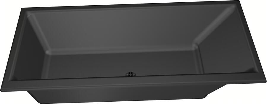 Xenz Ligbad Kristal | Inbouw | 170x75 cm | Incl.Badafvoer | Met overloop | Acryl | Zwart mat - Foto 2