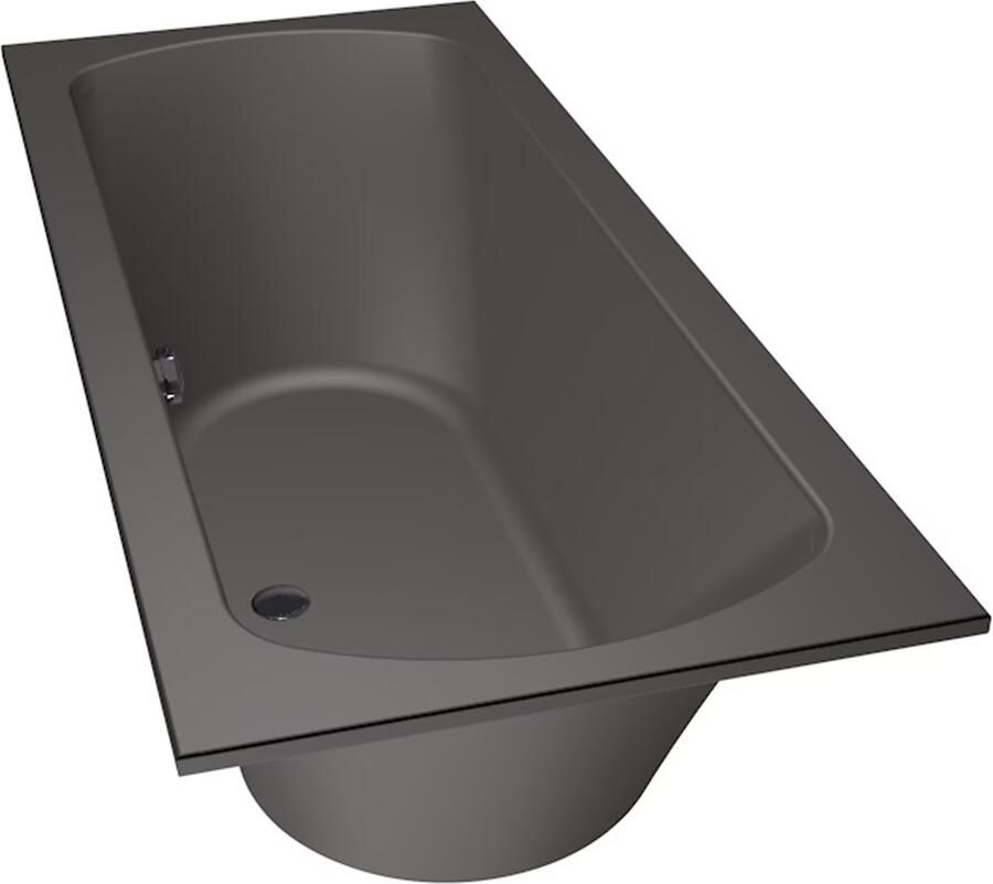 Xenz Ligbad Inbouw Lagoon Rechthoek 1-2 Persoons Duobad 75x170x50cm Acryl Antraciet Mat met Poten - Foto 2