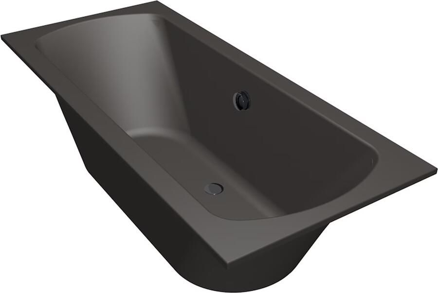 Xenz Ligbad Inbouw Lagoon Rechthoek 1-2 Persoons Duobad 75x170x50cm Acryl Antraciet Mat met Poten - Foto 3