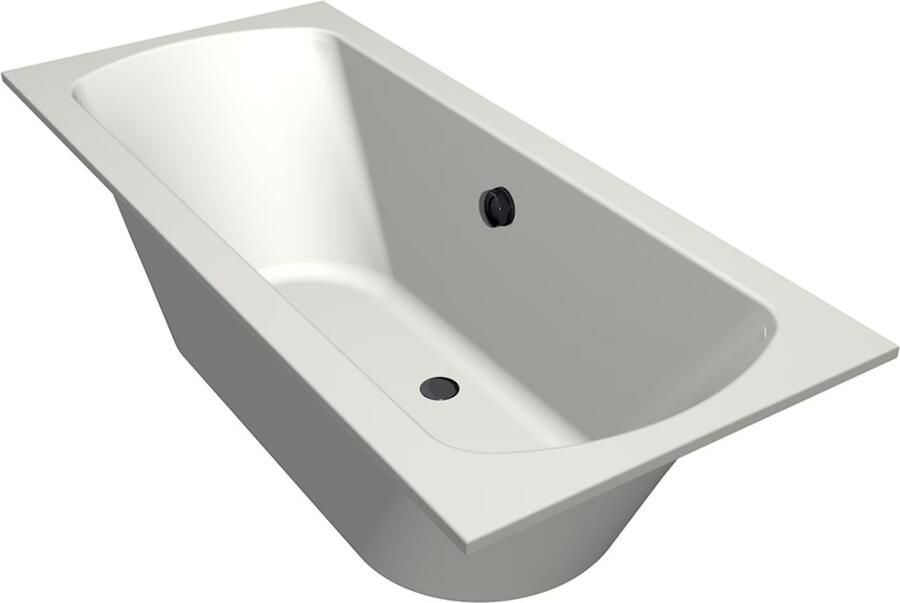 Xenz Ligbad Inbouw Lagoon Rechthoek 1-2 Persoons Duobad 75x170x50cm Acryl Edelweiss Mat met Poten - Foto 3