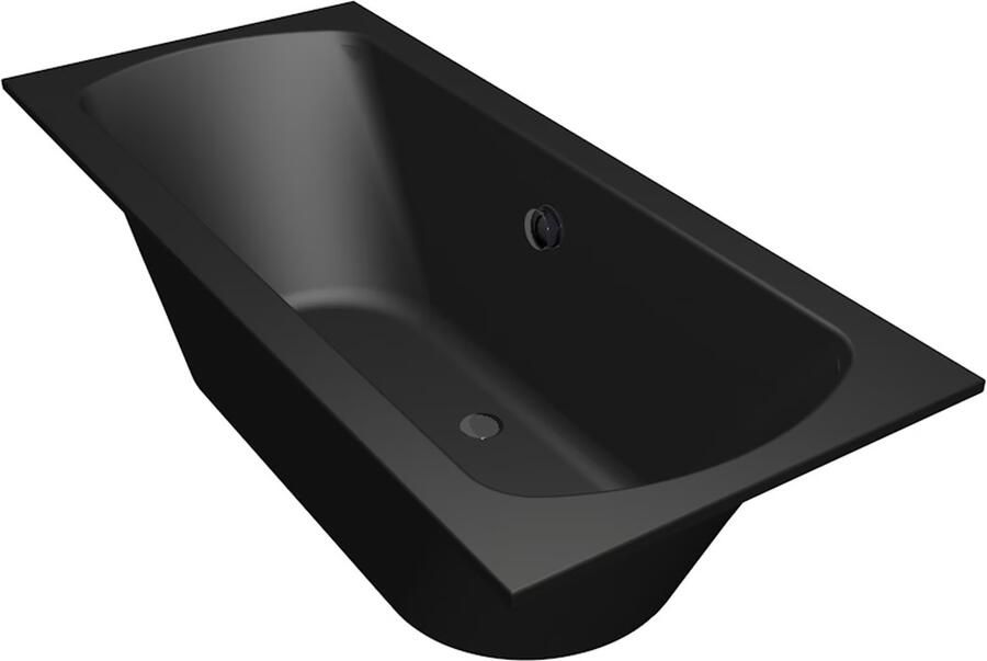 Xenz Ligbad Inbouw Lagoon Rechthoek 1-2 Persoons Duobad 75x170x50cm Acryl Ebony Zwart Mat met Poten - Foto 3