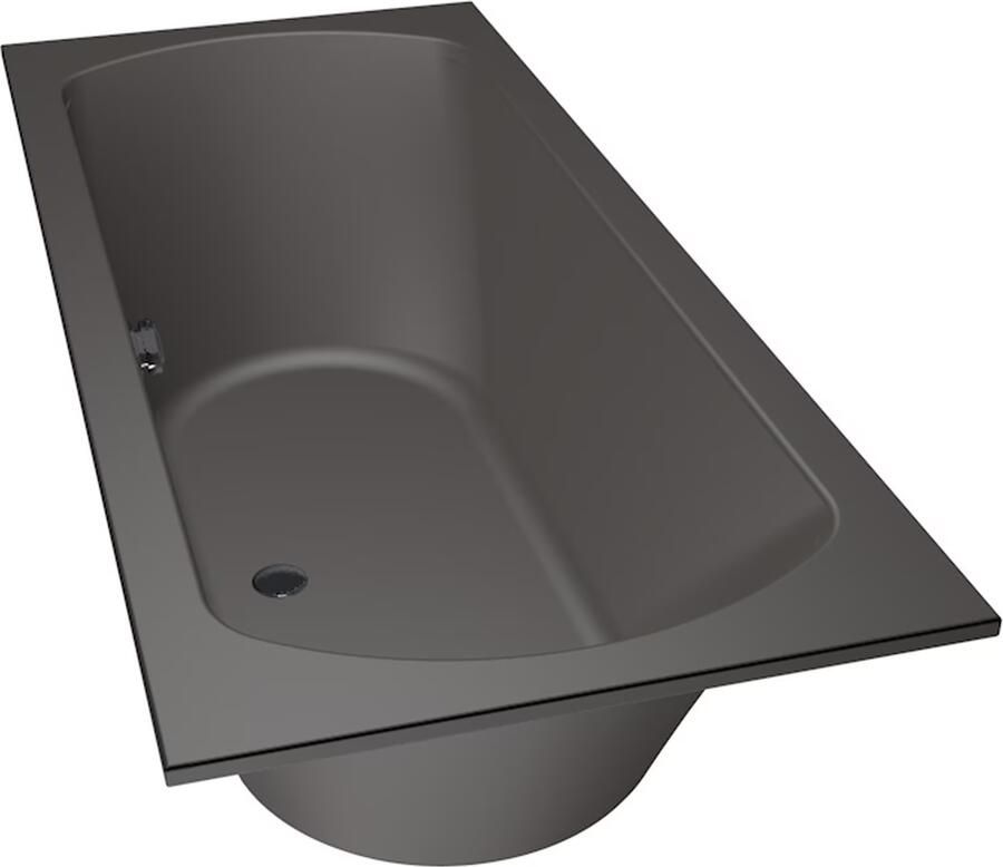 Xenz Ligbad Inbouw Lagoon Rechthoek 1-2 Persoons Duobad 80x180x50cm Acryl Antraciet Mat met Poten