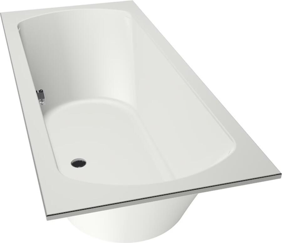 Xenz Ligbad Inbouw Lagoon Rechthoek 1-2 Persoons Duobad 80x180x50cm Acryl Edelweiss Mat met Poten - Foto 2