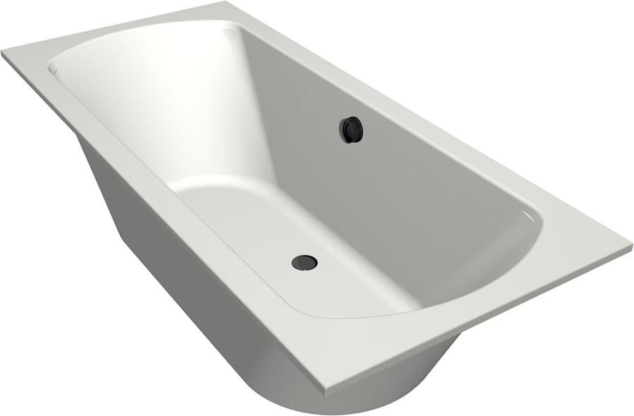 Xenz Ligbad Inbouw Lagoon Rechthoek 1-2 Persoons Duobad 80x180x50cm Acryl Edelweiss Mat met Poten - Foto 3