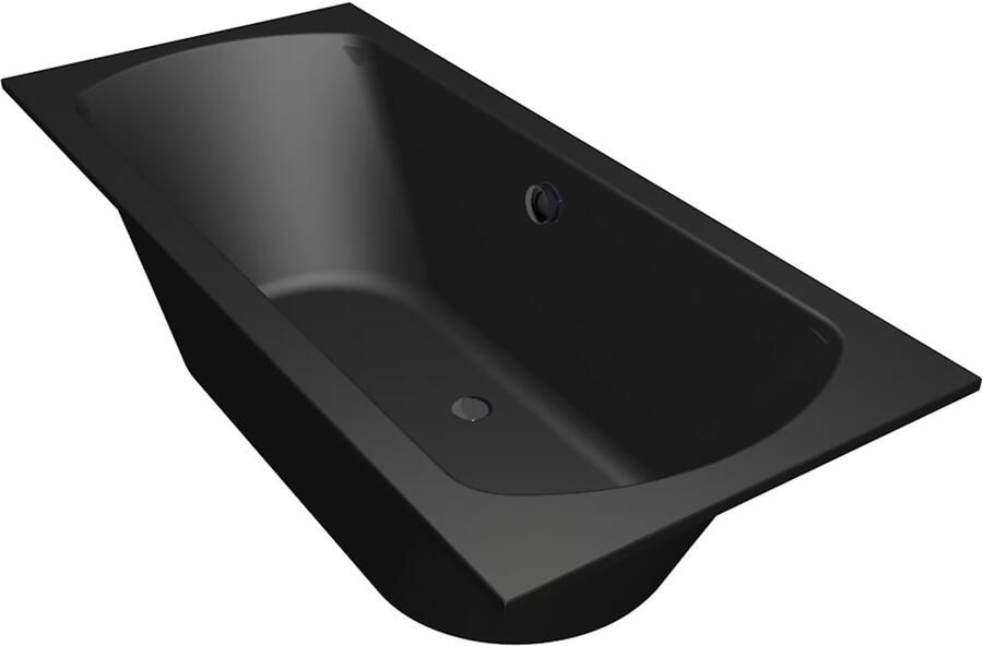 Xenz Ligbad Inbouw Lagoon Rechthoek 1-2 Persoons Duobad 80x180x50cm Acryl Ebony Zwart Mat met Poten - Foto 3