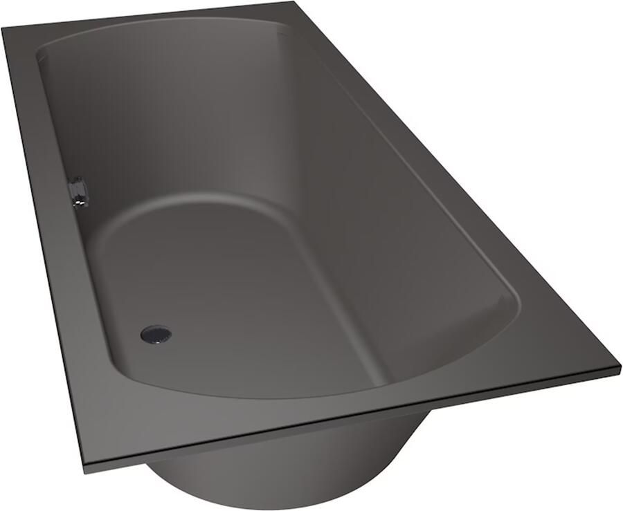 Xenz Ligbad Inbouw Lagoon Rechthoek 1-2 Persoons Duobad 90x190x50cm Acryl Antraciet Mat met Poten