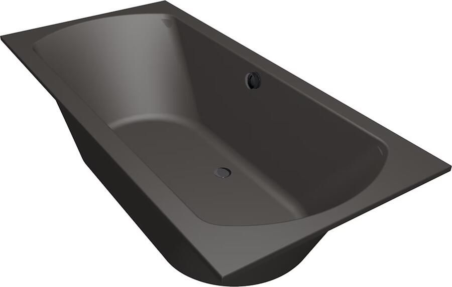 Xenz Ligbad Inbouw Lagoon Rechthoek 1-2 Persoons Duobad 90x190x50cm Acryl Antraciet Mat met Poten - Foto 2