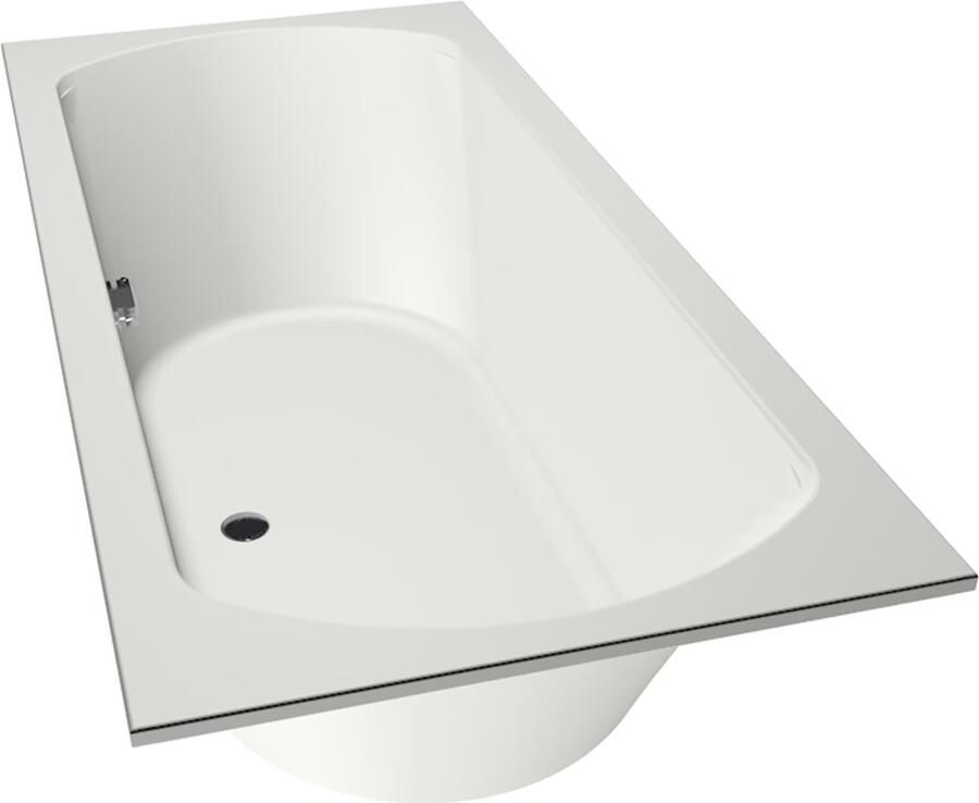 Xenz Ligbad Inbouw Lagoon Rechthoek 1-2 Persoons Duobad 90x190x50cm Acryl Edelweiss Mat met Poten