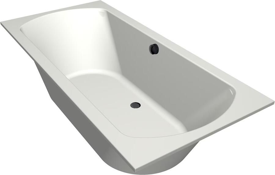 Xenz Ligbad Inbouw Lagoon Rechthoek 1-2 Persoons Duobad 90x190x50cm Acryl Edelweiss Mat met Poten - Foto 2