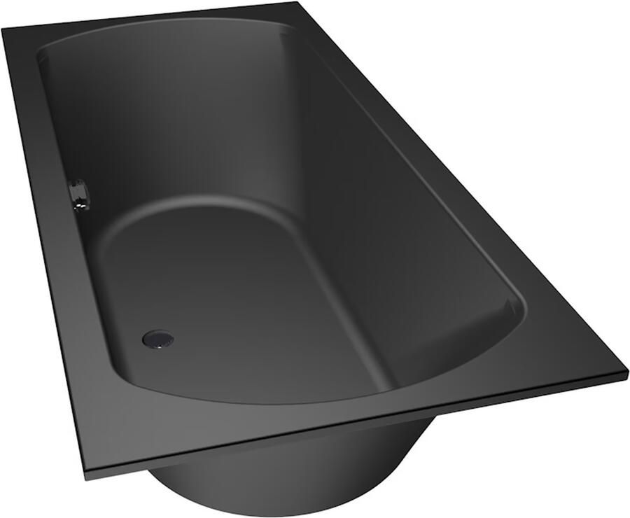 Xenz Ligbad Inbouw Lagoon Rechthoek 1-2 Persoons Duobad 90x190x50cm Acryl Ebony Zwart Mat met Poten - Foto 2