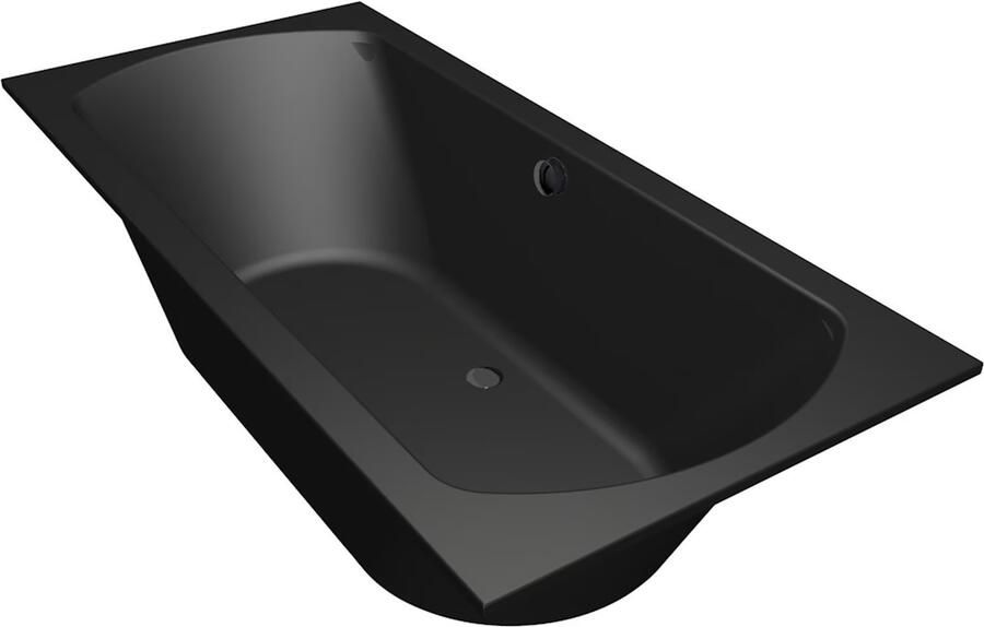 Xenz Ligbad Inbouw Lagoon Rechthoek 1-2 Persoons Duobad 90x190x50cm Acryl Ebony Zwart Mat met Poten - Foto 3