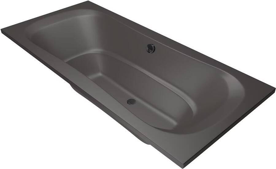 Xenz Ligbad Inbouw Nassau Rechthoek 1-2 Persoons Duobad 90x200x49cm Acryl Antraciet Mat met Poten - Foto 2