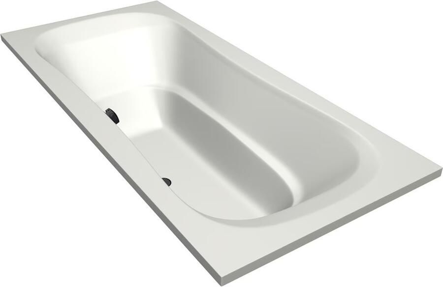 Xenz Ligbad Inbouw Nassau Rechthoek 1-2 Persoons Duobad 90x200x49cm Acryl Edelweiss Mat met Poten - Foto 2