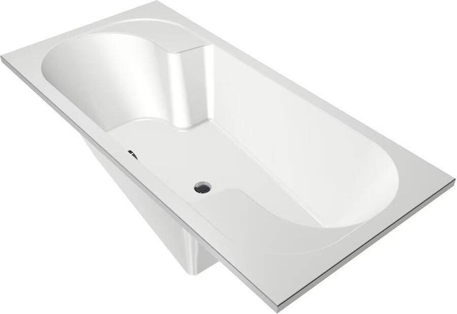 Xenz Ligbad Parel | Inbouw | 190x90 cm | Incl.Badafvoer | Met overloop | Acryl | Glans wit