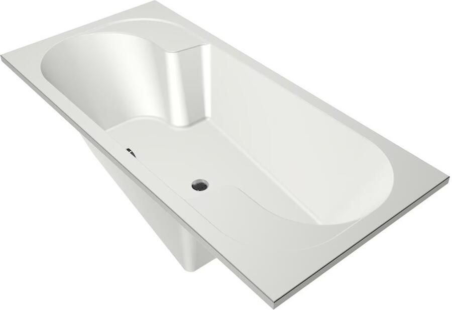 Xenz Ligbad Parel | Inbouw | 190x90 cm | Incl.Badafvoer | Met overloop | Acryl | Mat wit - Foto 3